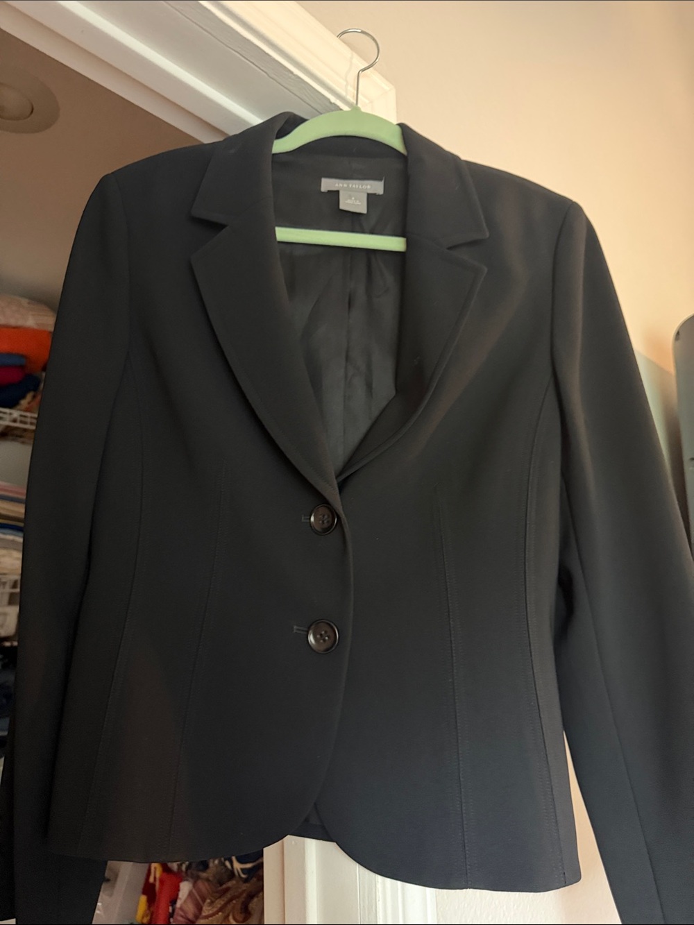 Ann Taylor Black Women's Two-Button Tailored Blazer
